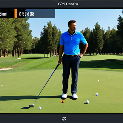 Home 21 Focused on Education and Technology**
"A modern golf coach, fully clothed in professional attire, using a TrackMan launch monitor to analyze a golfer's swing on a sunny driving range. Background: various golf clubs and training aids are neatly arranged. Emphasize the use of technology for precise analysis and personalized feedback. Safe for work, appropriate content, professional setting, perfect anatomy, natural proportions."
**